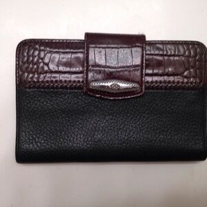 BRIGHTON black and brown croc embossed wallet